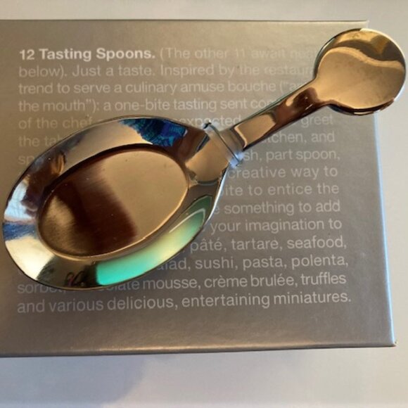 Crate & Barrel -12 Tasting Spoons LIKE NEW - Picture 1 of 3